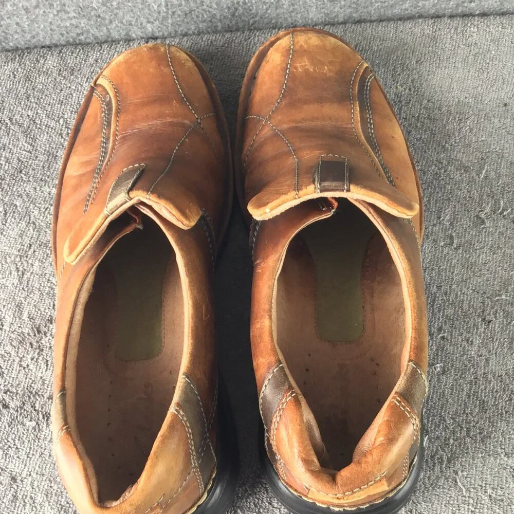 Clarks Escalade Mens 10M Brown Leather‎ Slip On Loafers